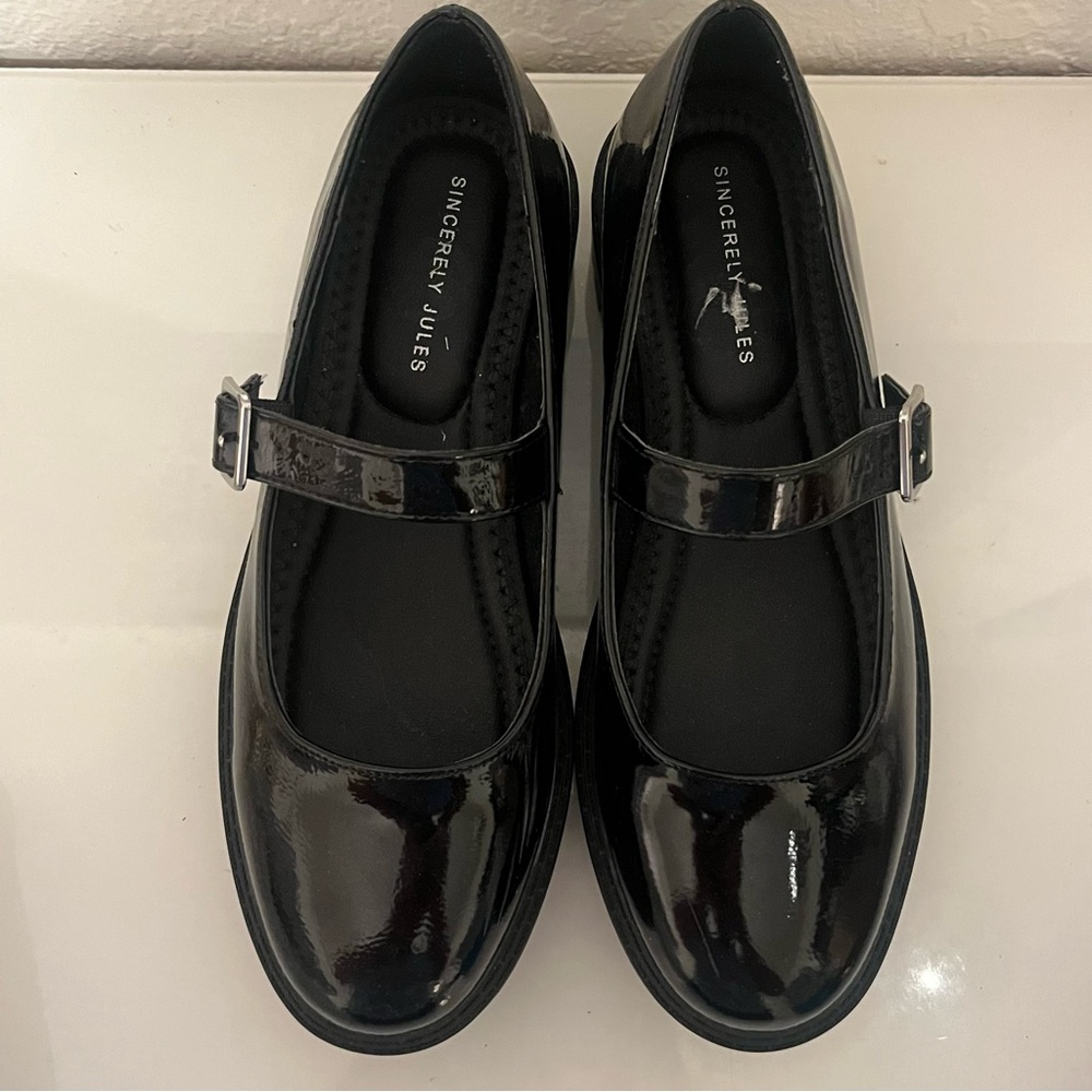 Sincerely Jules Black Patent Leather Mary Jane Shoes